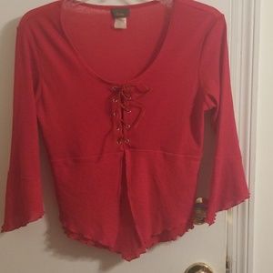 Red lace up top